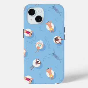 Floating in the Lazy River Pattern iPhone 15 Case