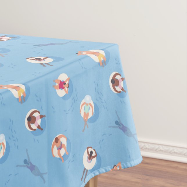Floating in the Lazy River Pattern Tablecloth (In Situ)