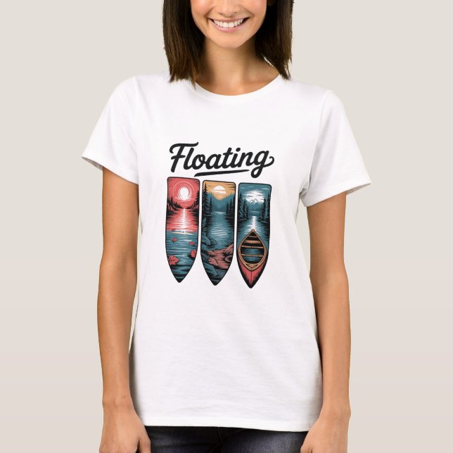 Floating Inspirational Calm Relaxation Mindful T-Shirt (Front)