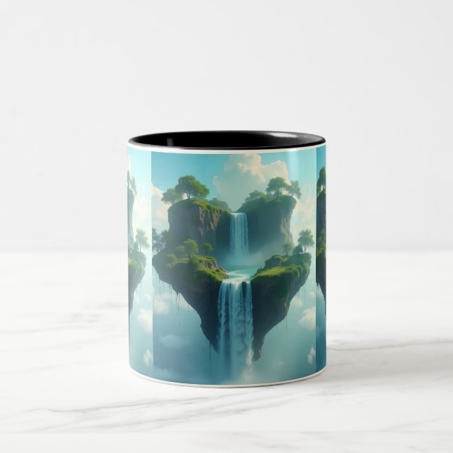  Floating Island Fantasy Mug – Whimsical Nature Ar (Center)