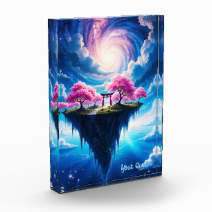 Floating Island Sakura Art Photo Block