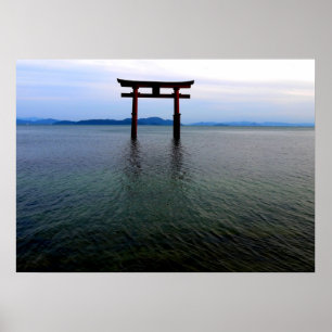 Floating Japanese Tori Poster