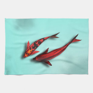 Floating Koi Fish Kitchen Towel