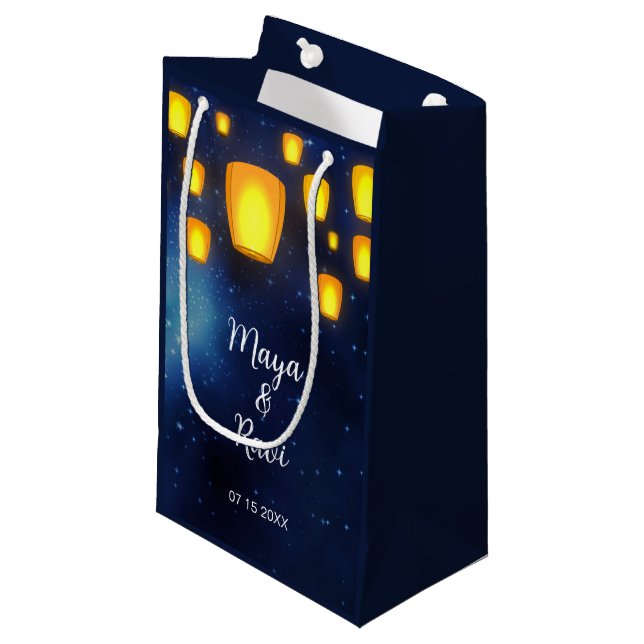 Floating Lanterns Celebration Small Gift Bag (Front Angled)