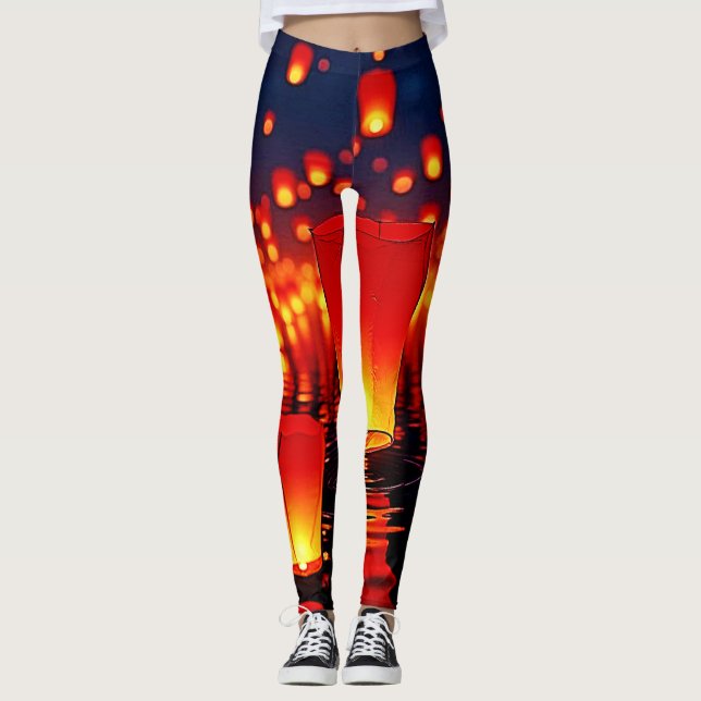 Floating Lanterns of Hope Design Leggings (Front)