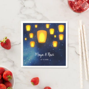 Floating Lanterns Wedding Napkin