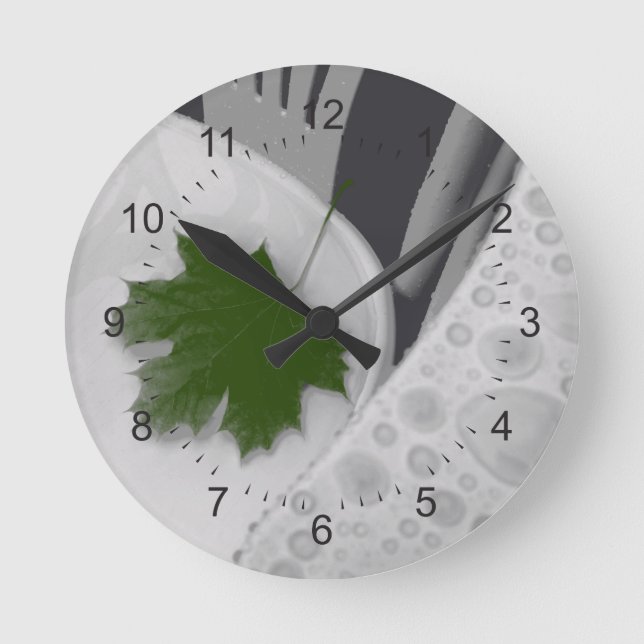 floating leaf round clock (Front)