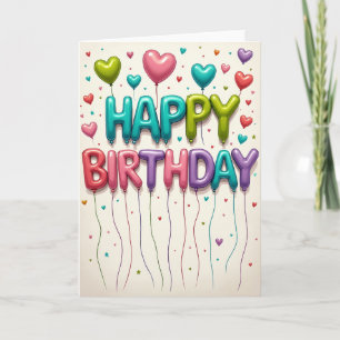Floating Letter Birthday Card
