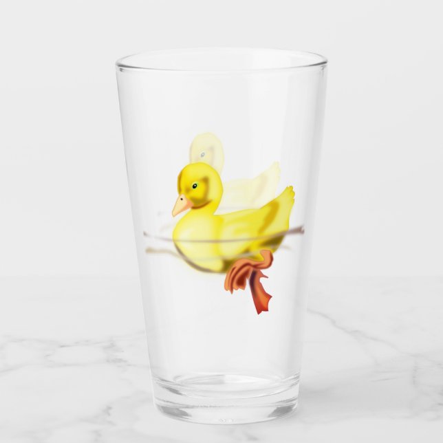 Floating Little Duck Glass - Customizable (Front)