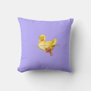 Floating Little Duckling Throw Pillow Your Colors