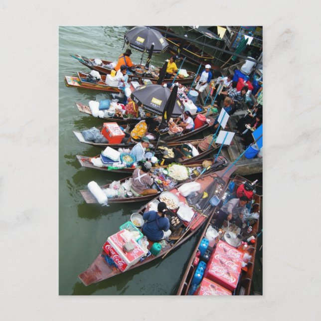 Floating Market At Amphawa, Thailand Postcard (Front)