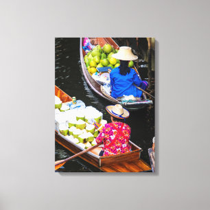 Floating Market in Bangkok Canvas Print