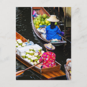 Floating Market in Bangkok Postcard