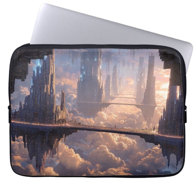 Floating Metropolis in the Clouds Laptop Sleeve (Front)