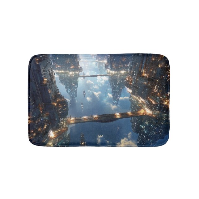 Floating Metropolis in the Sky Bath Mat (Front)