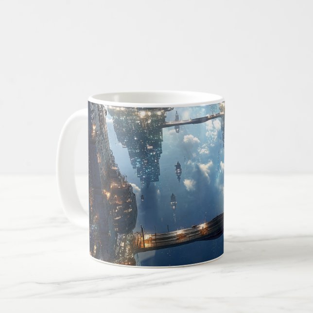 Floating Metropolis in the Sky Coffee Mug (Front Left)