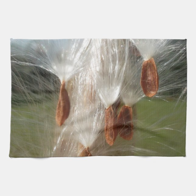Floating Milkweed Seeds Art Print/Graphic Kitchen Towel (Horizontal)