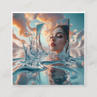 floating mirror panel rises from a calm sea enclosure card