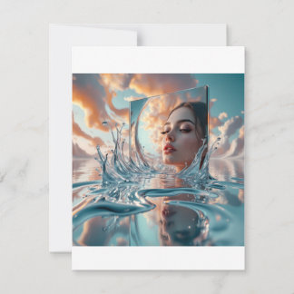 floating mirror panel rises from a calm sea RSVP card