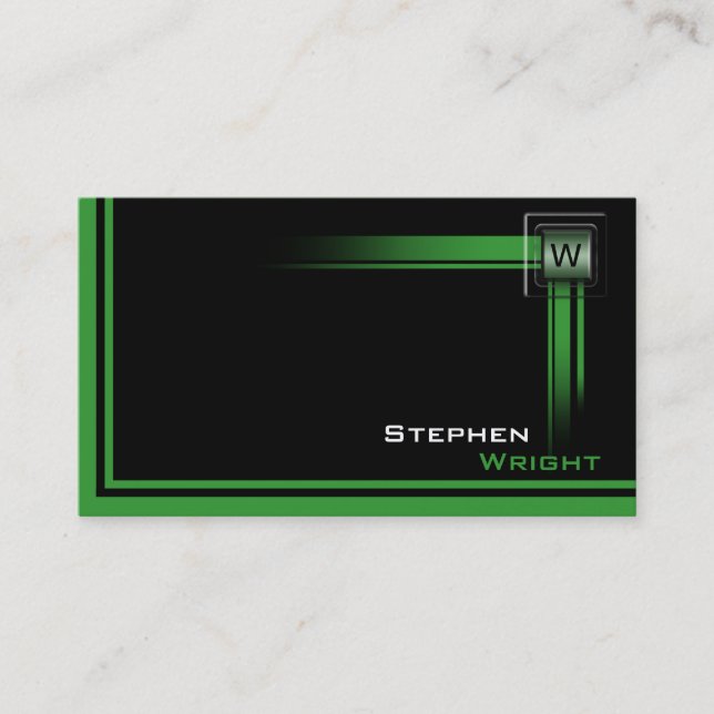 Floating Monogram Modern Custom Colour Business Card (Front)