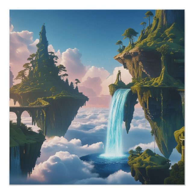 Floating Mountain Landscape Poster (Front)