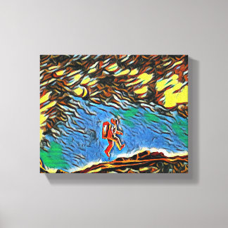 "Floating on Discovery: A Scientist's Journey" Canvas Print