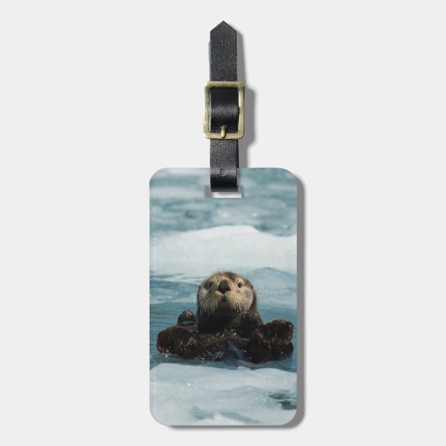 Floating Otter Luggage Tag (Front Vertical)