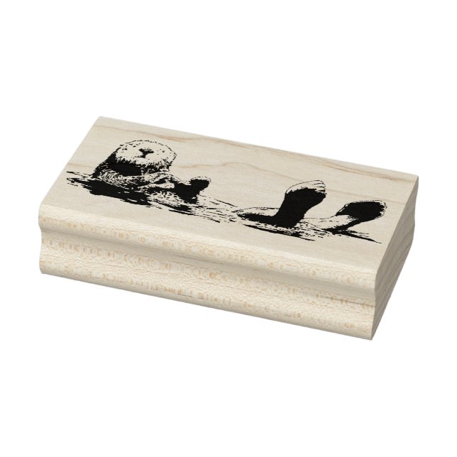 Floating Otter New Mounted Rubber Stamp (Stamp)