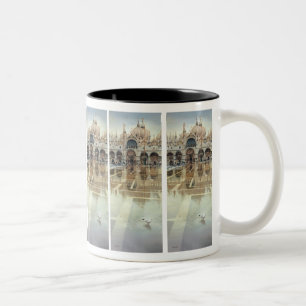 "Floating Palace" Architecture Watercolor Two-Tone Coffee Mug