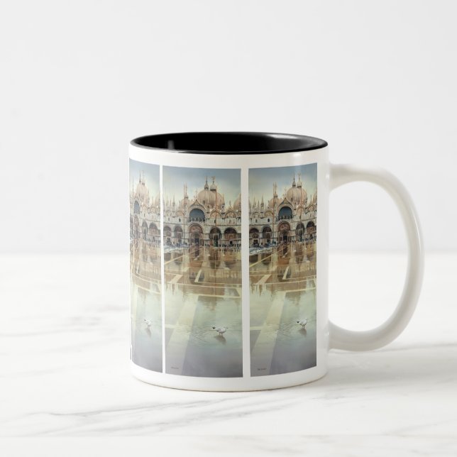 "Floating Palace" Architecture Watercolor Two-Tone Coffee Mug (Right)