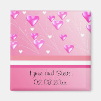 Floating Pink Hearts Save the Date