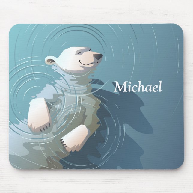 Floating Polar Bear Mouse Pad (Front)
