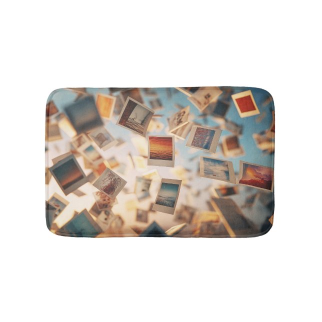 Floating Polaroid Memories Bath Mat (Front)