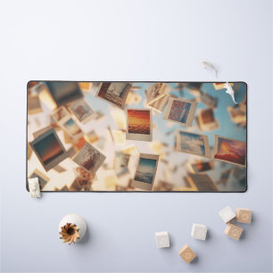 Floating Polaroid Memories Desk Mat