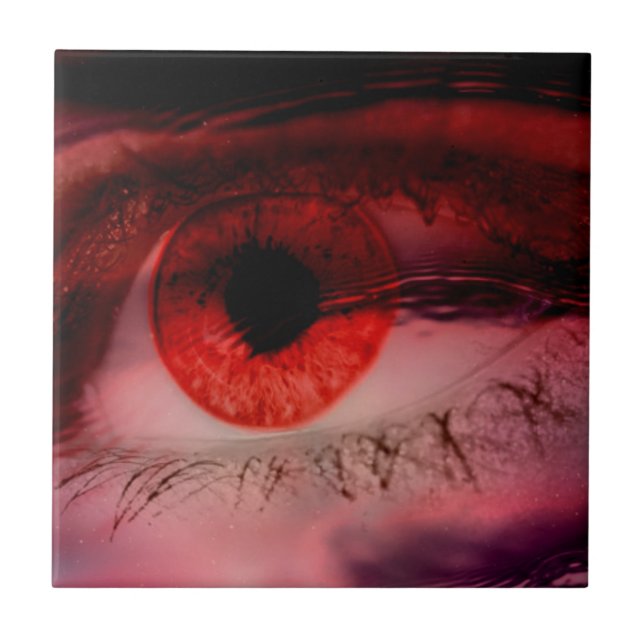 Floating Red Eye Art Tile (Front)