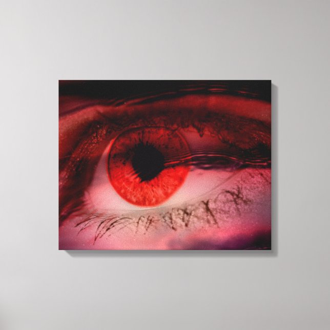 Floating Red Eye Art Wall Canvas Print (Front)