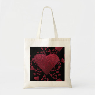 Floating Red Hearts A Glitter Tote Bag