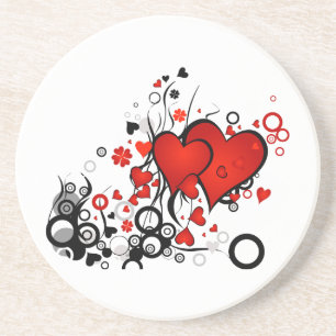 Floating Red Hearts Coaster