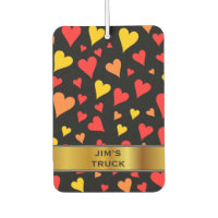 Floating Red, Orange and Yellow Hearts Pattern