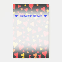 Floating Red, Orange and Yellow Hearts Pattern