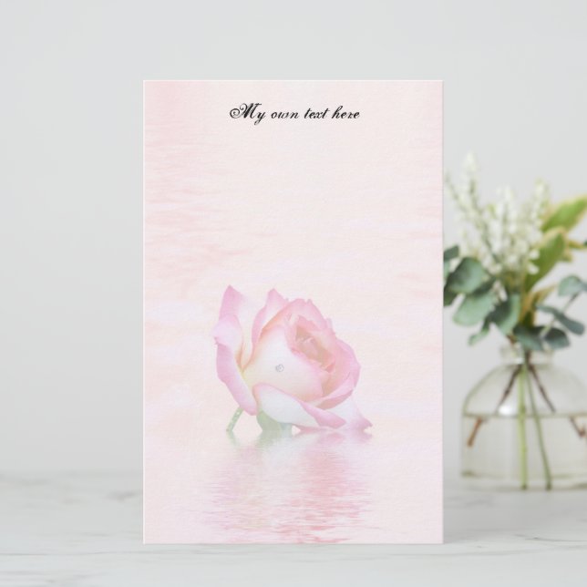 Floating Rose Letter Sheets Stationery (Standing Front)