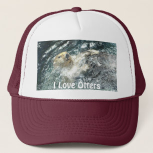 Floating Sea Otter "I Love Otters!" Trucker Hat