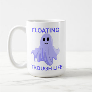 Floating Through Life Cute Ghost Coffee Mug