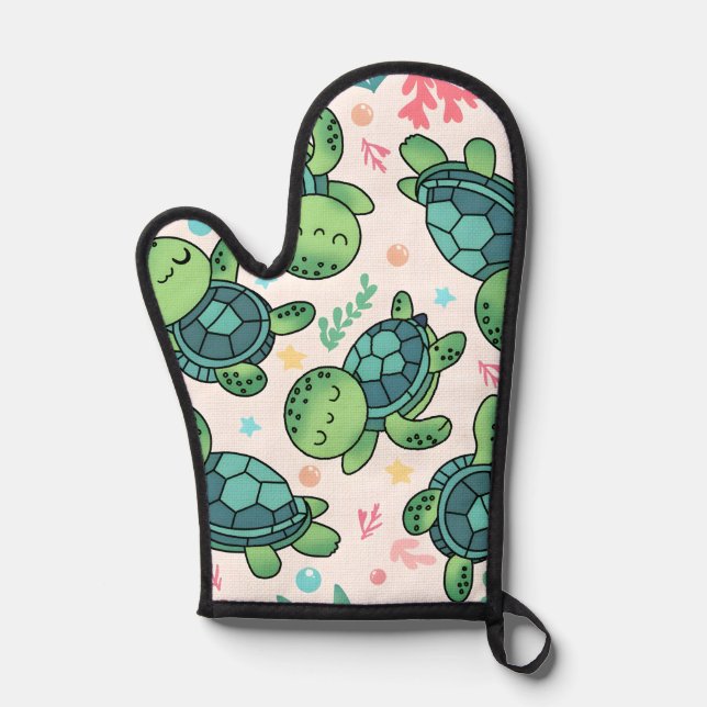 floating turtle oven mitt (Front)