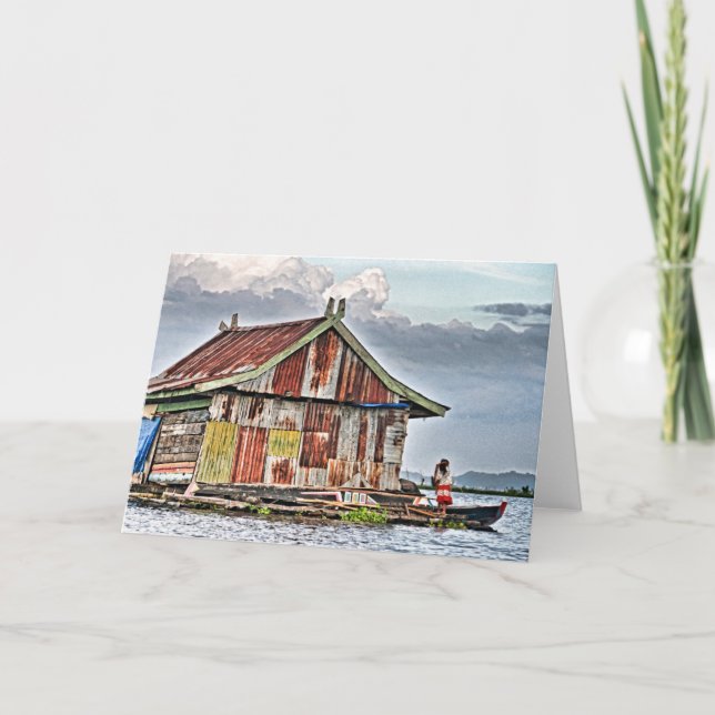 Floating Village, Tempe Lake Card (Front)