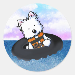 Floating Westie KiniArt Sticker