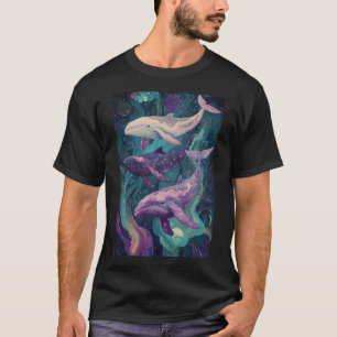 Floating Whales In The Quiet Blue T-Shirt