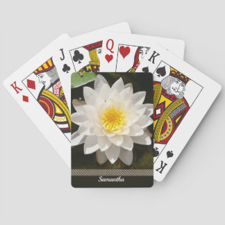 Floating White Waterlily Lotus  Playing Cards