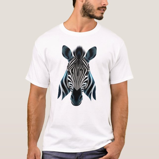 Floating Zebra Face Art T-Shirt (Front)