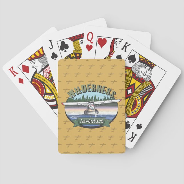 Floatplane Aviation Wilderness Adventure Playing Cards (Back)